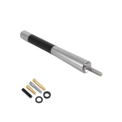 Κεραία Αυτοκινήτου Οροφής Carbon Βιδωτή Universal 12cm με Αντάπτορες Μ5-Μ6 για Ραδιόφωνο HW-0083 Ασημί