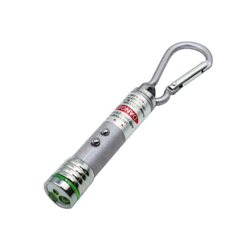 LED Mini Φακός - Μπρελόκ - Laser BL-1001 Ασημί