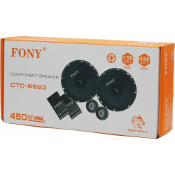 Σετ Ηχεία Αυτοκινήτου Διαιρούμενα Woofer 6.5" και Tweeter 2" 150W RMS με Ενισχυτή CTC-6593 2 τμχ