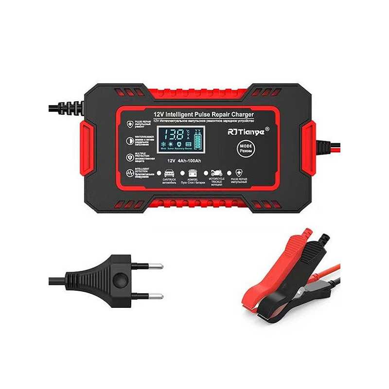 Φορτιστής μπαταρίας αυτοκινήτου/μοτοσυκλέτας 12V 6A με κροκοδειλάκια και πρίζα HL18668-185