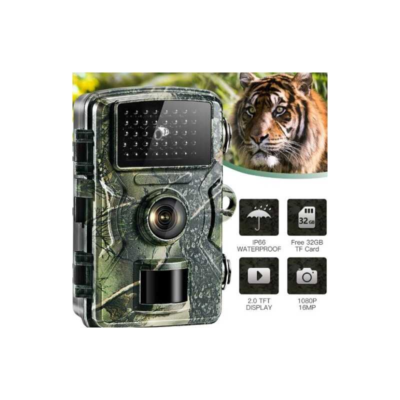 Υπέρυθρη αδιάβροχη κάμερα κυνηγιού Night Vision Trail 2" 1080P 16MP LW4066