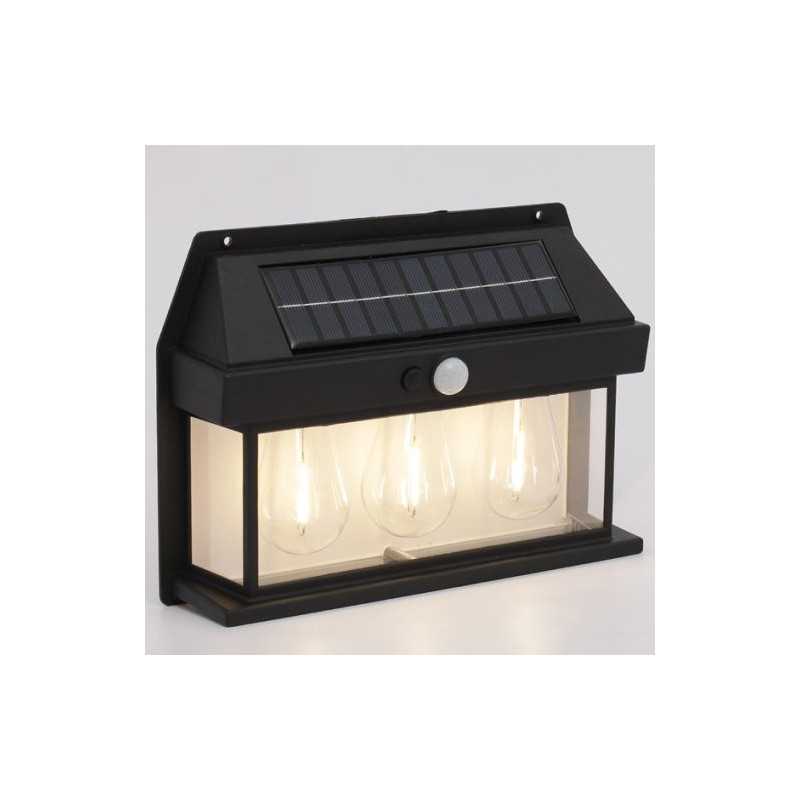 Ηλιακό φωτιστικό LED με 3 λάμπες SN23521-84 Μαύρο χρώμα