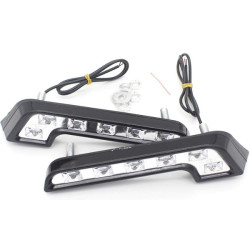 Φώτα ημέρας σχήματος L 6 SMD LED DC 12V Λευκό 2τμχ. HW-0242