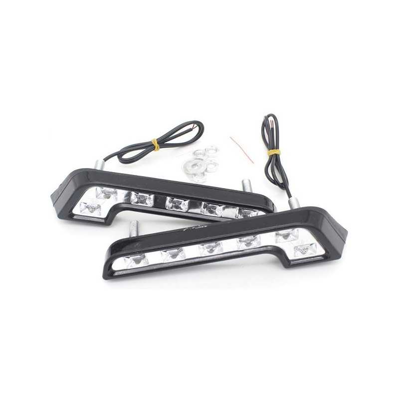 Φώτα ημέρας σχήματος L 6 SMD LED DC 12V Λευκό 2τμχ. HW-0242