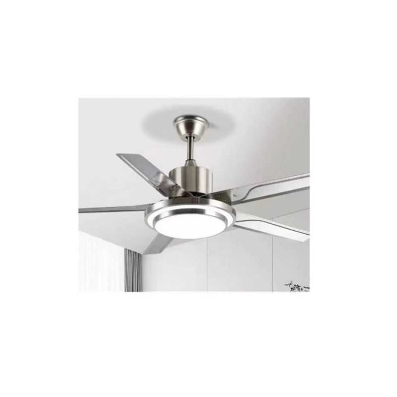 Ανεμιστήρας Οροφής 52″ με 5 Μεταλλικά Πτερύγια και Φωτιστικό LED FAN-Y004 Ασημί