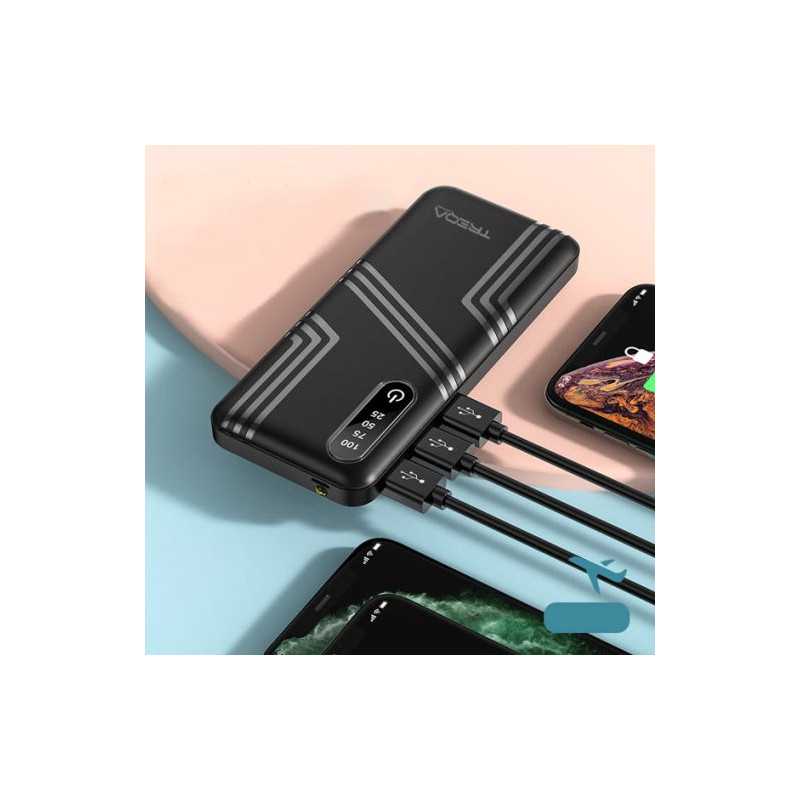 Powerbank 10000mAh με 3 Θύρες USB 2.1A TR-934 Μαύρο