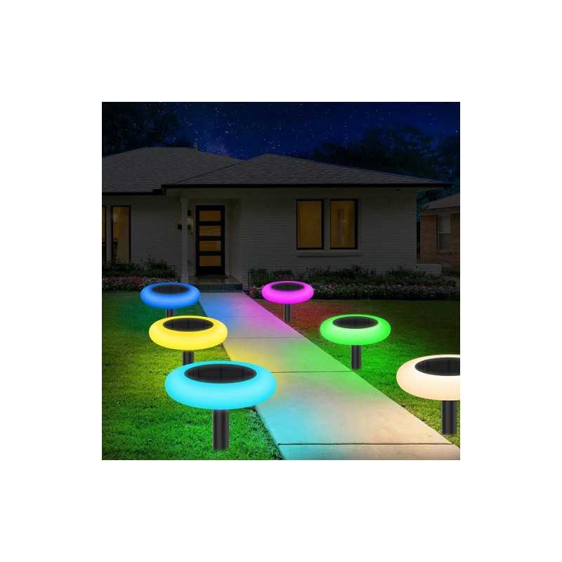 Σετ Ηλιακά καρφωτά φώτα κήπου 2τεμ με εναλλαγή χρωμάτων YY834-160