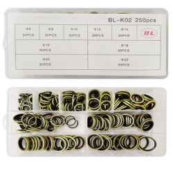 Μεταλλικές Ροδέλες Στεγανοποίησης O-Ring 9 μεγέθη 250τμχ σε κασετίνα W16638-2