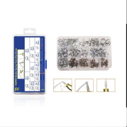 Σετ Σφιγκτήρων σωλήνα διπλού ελατηρίου 10 μεγέθη 150τεμ. σε κασετίνα W15314-2