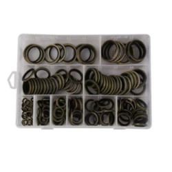 Μεταλλικές Ροδέλες Στεγανοποίησης με εσωτερικό καουτσούκ O-Ring 10 μεγέθη 180τμχ σε κασετίνα W16638-3