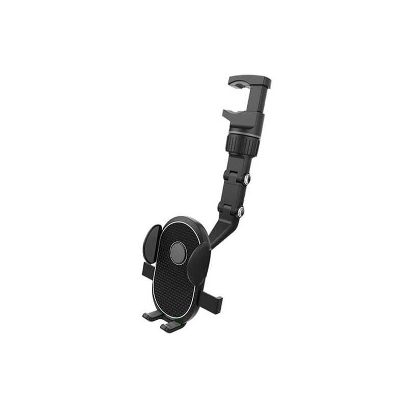 Βάση Κινητού Καθρέφτη Αυτοκινήτου περιστρεφόμενη 360μοίρες με Ρυθμιζόμενα Άγκιστρα bc-t18 Μαύρη