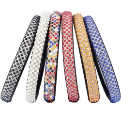 Αντιολισθητικό κάλυμμα τιμονιού αυτοκινήτου με διαμάντια 38cm cy68910-010 Μαύρο με ασημί/Πολύχρωμο/Μπλε