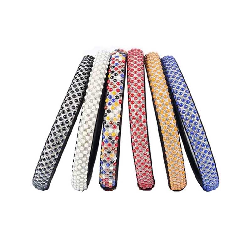 Αντιολισθητικό κάλυμμα τιμονιού αυτοκινήτου με διαμάντια 38cm cy68910-010 Μαύρο με ασημί/Πολύχρωμο/Μπλε