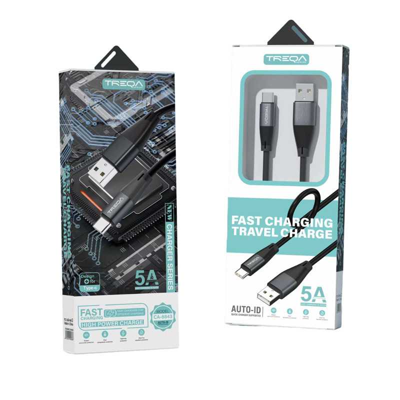 Καλώδιο γρήγορης φόρτισης 5A με ακροδέκτη Type-C 1m CA8843 Μαύρο