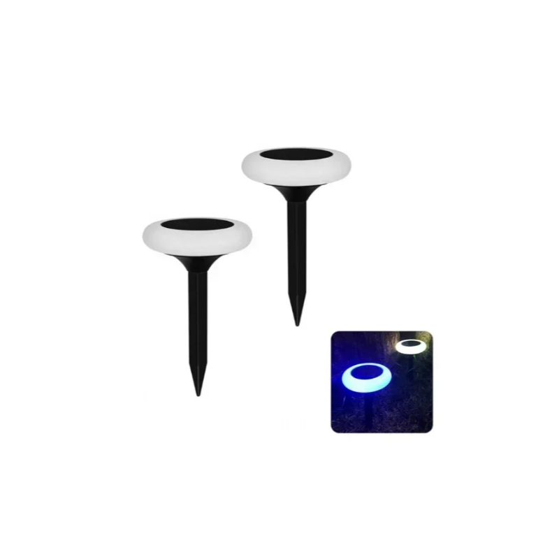 Σετ Ηλιακά καρφωτά φώτα κήπου 2τεμ με εναλλαγή χρωμάτων YY834-160