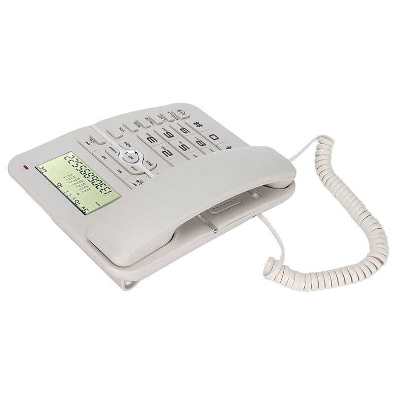 Ενσύρματο Τηλέφωνο Γραφείου με Μεγάλη Οθόνη Pashaphone KX-T2028CID Λευκό