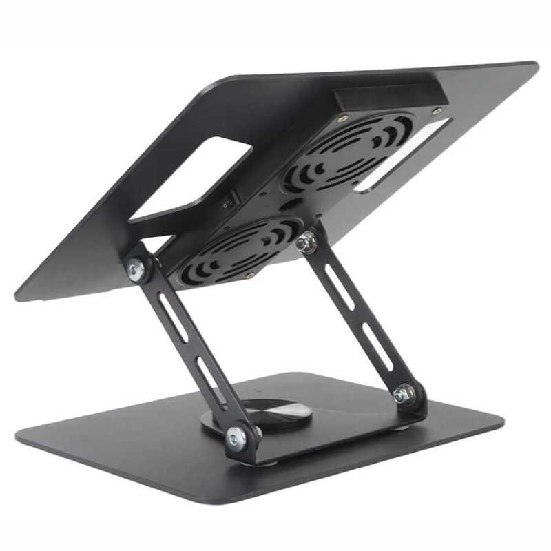 Cooling Pad για Laptop εως 17.3″ Περιστροφής 360 Μοιρών με 2 υποδοχές για ανεμιστηράκια YL-906 Μαύρη