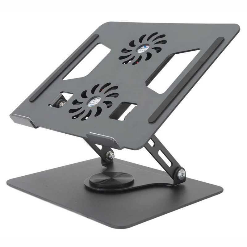 Cooling Pad για Laptop εως 17.3″ Περιστροφής 360 Μοιρών με 2 υποδοχές για ανεμιστηράκια YL-906 Μαύρη