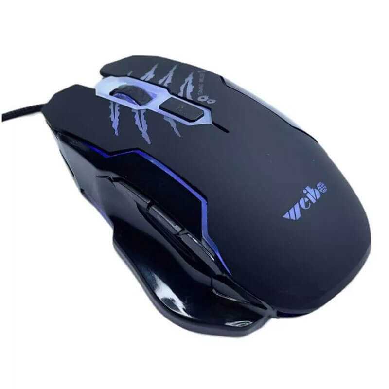 Ενσύρματο Gaming Ποντίκι με RGB Φωτισμό 2.4Ghz και Mousepad WK-411 Weibo Μαύρο
