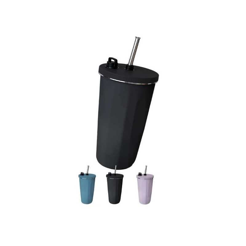 Θερμός – ποτήρι με μεταλλικό καλαμάκι 600ml JB-293 Πράσινο