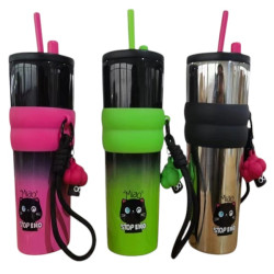 Θερμός – ποτήρι με καλαμάκι και ανοξείδωτο ατσάλι διπλού τοιχώματος 710ml JB-1029 Πράσινο