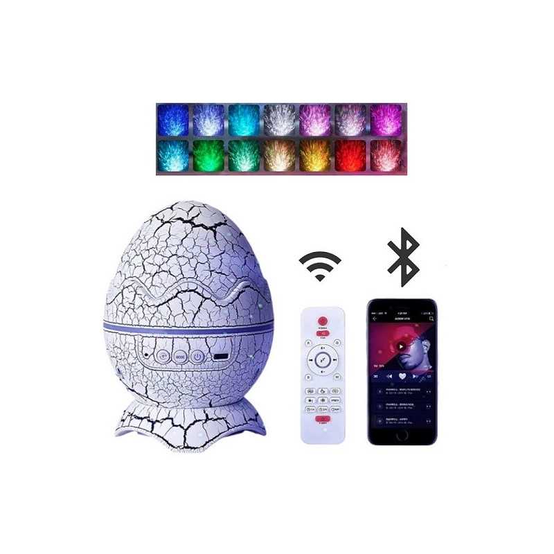 Διακοσμητικό Φωτιστικό LED Περιστρεφόμενο με Βάση και Ηχείο Bluetooth CL-006 Λευκό