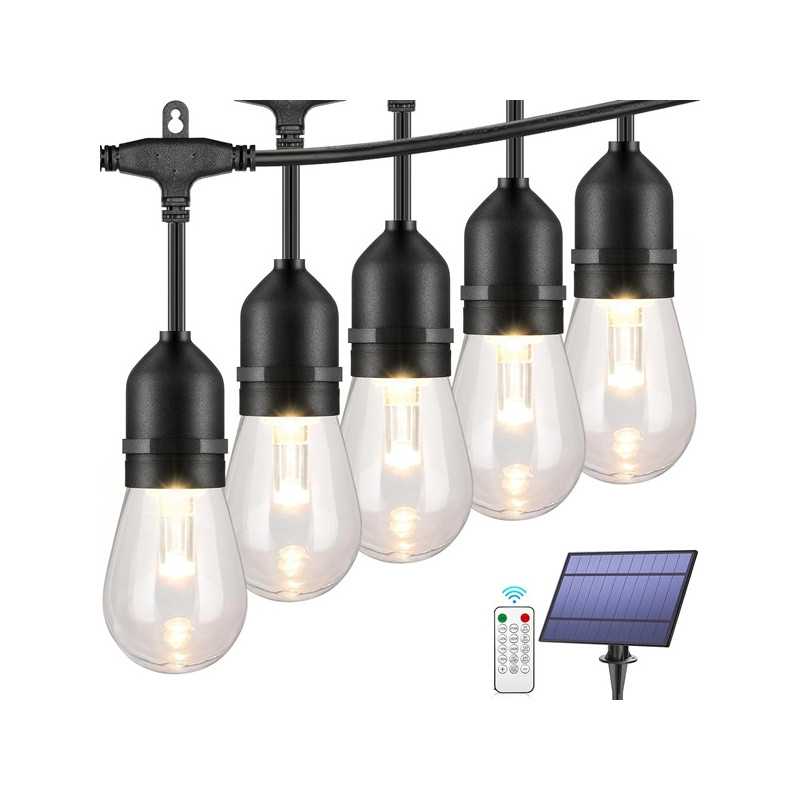 Ηλιακή Αδιάβροχη Γιρλάντα Εξωτερικού Χώρου RZ-168 Θερμός φωτισμός 10 προγράμματα