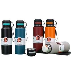 Ανοξείδωτο μπουκάλι θερμός με φλιτζάνι 1000ml JB-3602 Μπλε