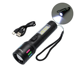 LED Επαναφορτιζόμενος Φακός με Πλαινό φως & Κόκκινο LED BL-625-TG