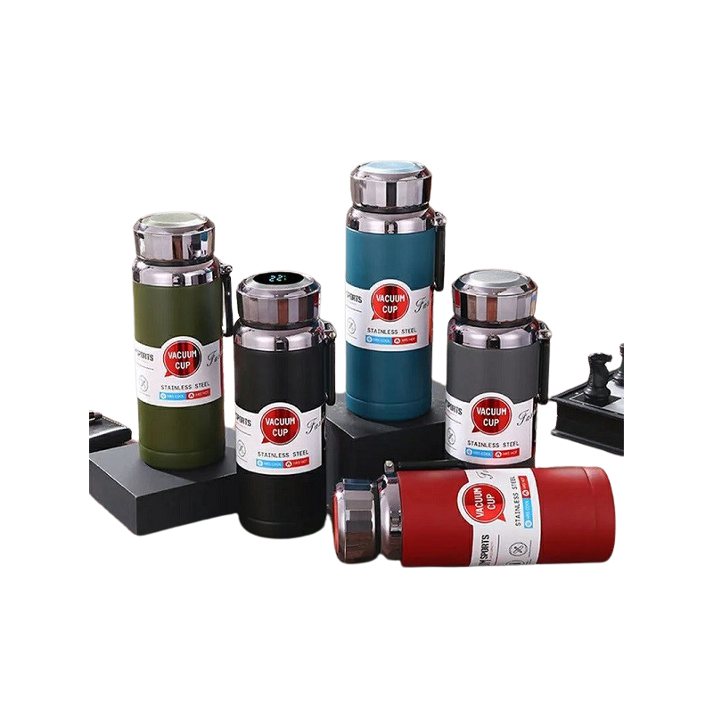 Ανοξείδωτο μπουκάλι θερμός με οθόνη LED ένδειξης θερμοκρασίας 1000ml JB-080 Μαύρο