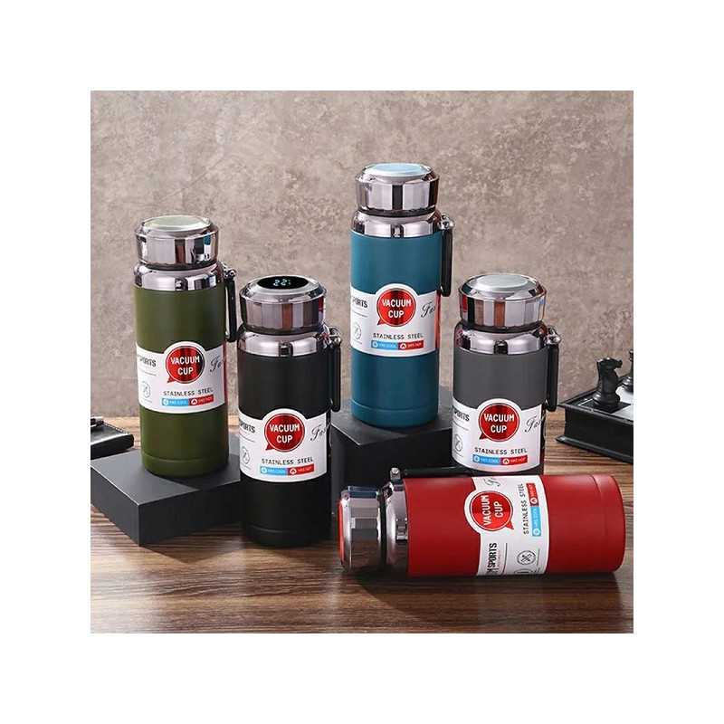 Ανοξείδωτο μπουκάλι θερμός με οθόνη LED ένδειξης θερμοκρασίας 1000ml JB-080 Κόκκινο