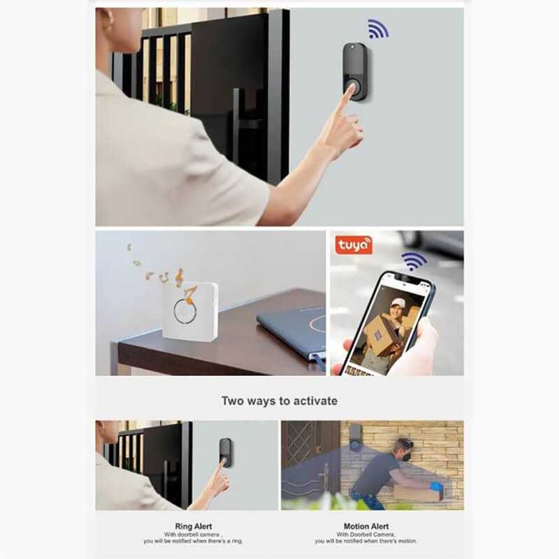 Ασύρματο κουδούνι πόρτας με κάμερα και Wi Fi Tuya RL-IP10A Μαύρο