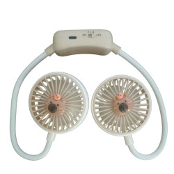 Φορητό ανεμιστηράκι λαιμού DD8123 με διπλές κεφαλές και USB φόρτιση