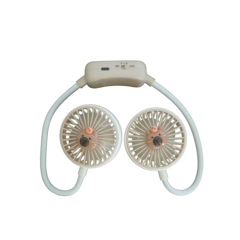 Φορητό ανεμιστηράκι λαιμού DD8123 με διπλές κεφαλές και USB φόρτιση