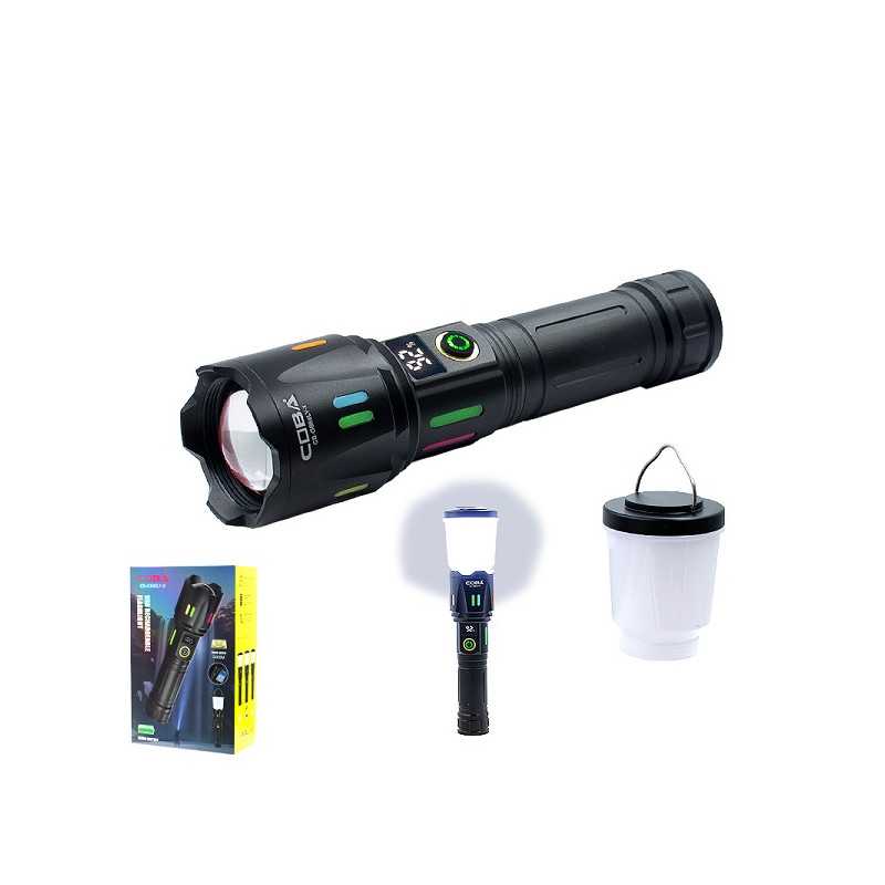 LED Επαναφορτιζόμενος Φακός με φανάρι καμπινγκ