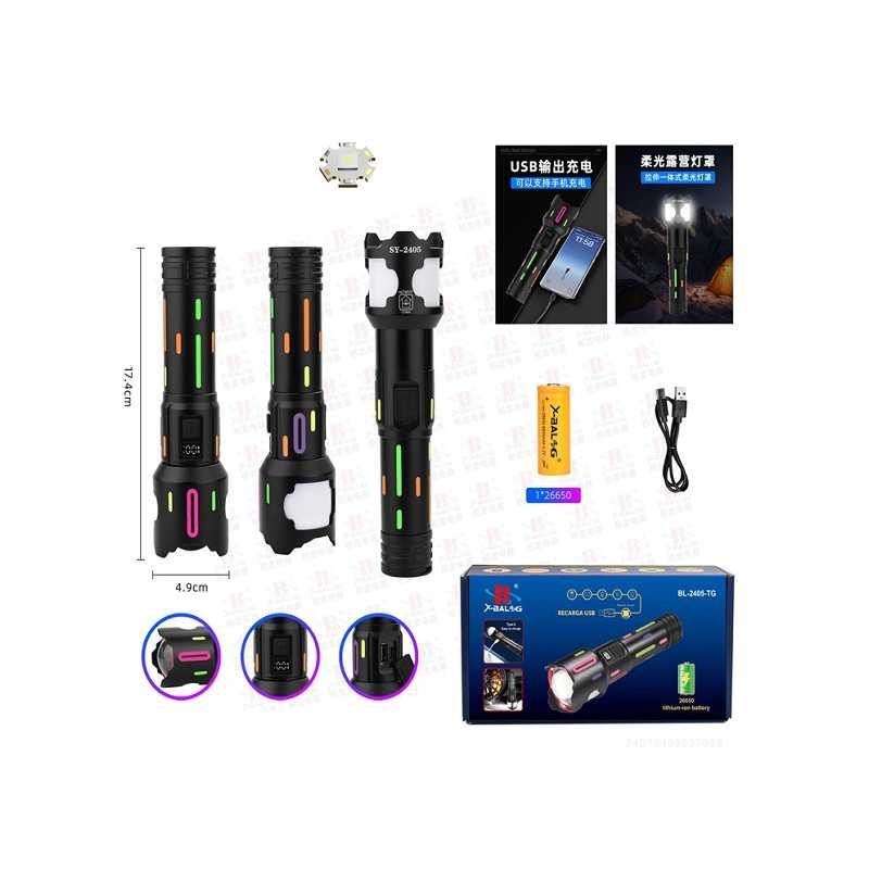 Φακός χειρός LED με ενσωματωμένο φανό