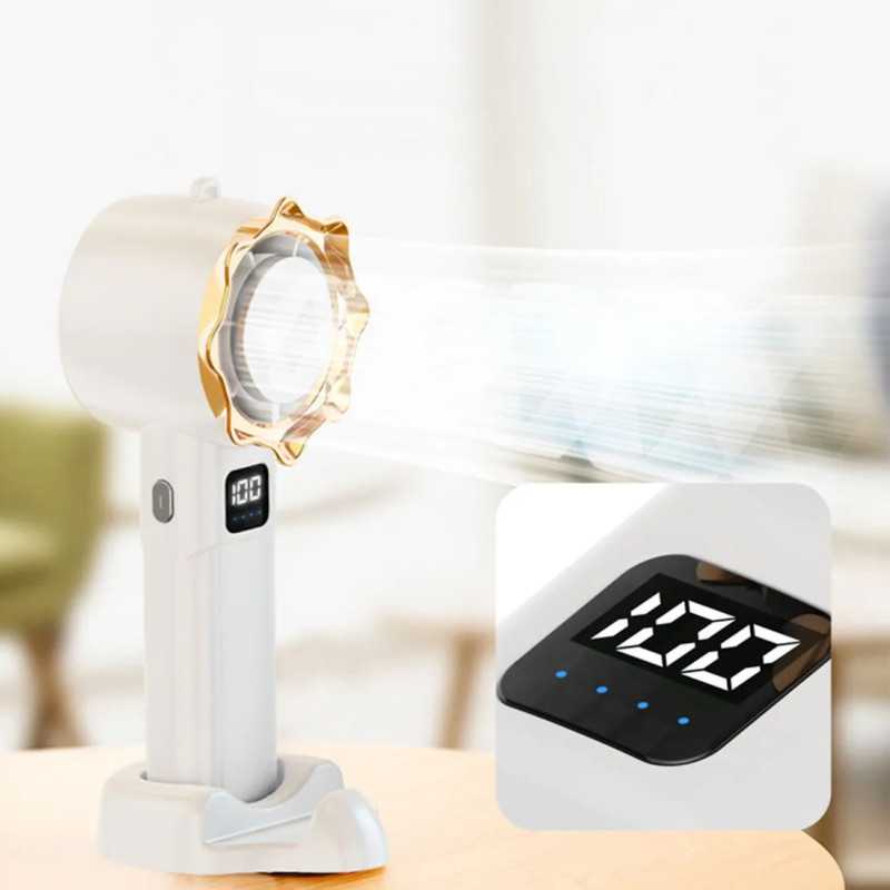 Φορητός ανεμιστήρας χειρός CC-YT-M2047 με οθόνη LED και ρυθμιζόμενη ταχύτητα