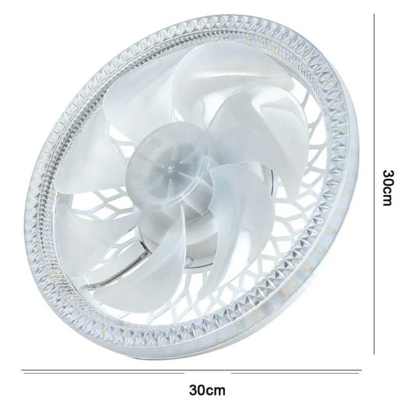 Ανεμιστήρας οροφής 30cm E27 με φως και τηλεχειριστήριο RZ-177 Λευκό