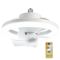 Ανεμιστήρας περιστρεφόμενος οροφής φωτιστικό 2 σε 1 με ντουί E27 ισχύος 60W με τηλεχειριστήριο και ρυθμιζόμενο φωτισμό RZ-176