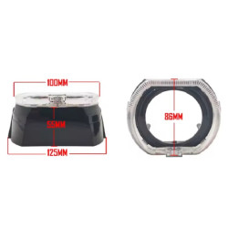 Τετράγωνα λευκά LED φώτα ημέρας στεφάνη angel eye αυτοκινήτου 3″ W17338-1