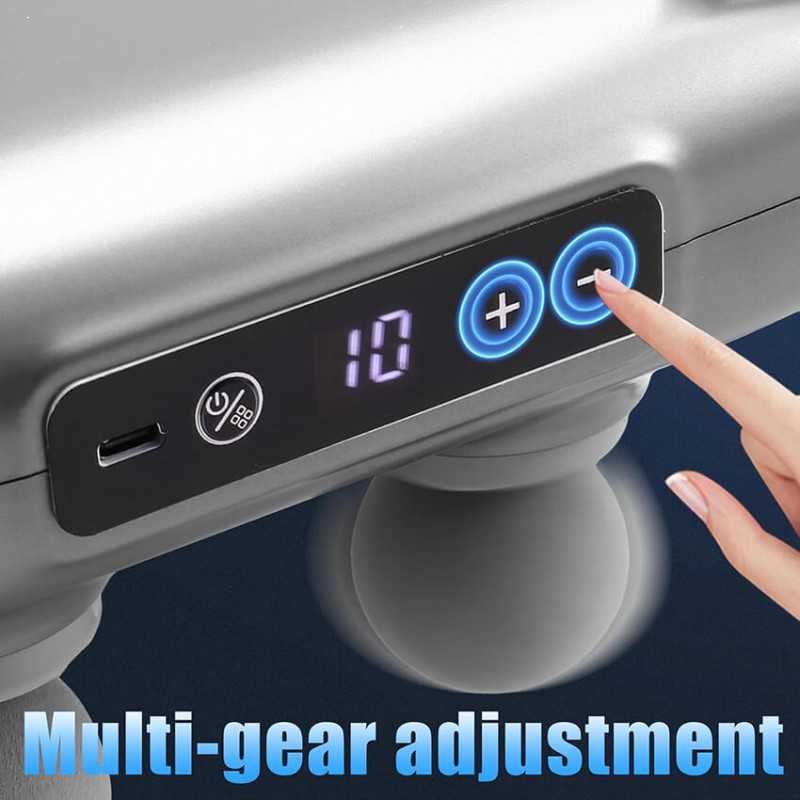 Συσκευή χειρός για μασάζ σώματος με 4 Κεφαλές 9 ταχυτήτων 9 προγράμματα CC-15476-23A Γκρι