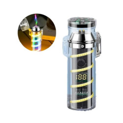 Διπλός επαναφορτιζόμενος αδιάβροχος αναπτήρας με ατμοσφαιρικό φωτισμό