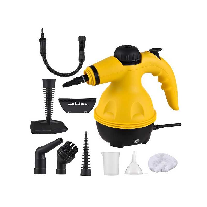 Φορητός ατμοκαθαριστής χειρός 1000W με πίεση 3 bar και εξαρτήματα για καθαρισμό χωρίς χημικά