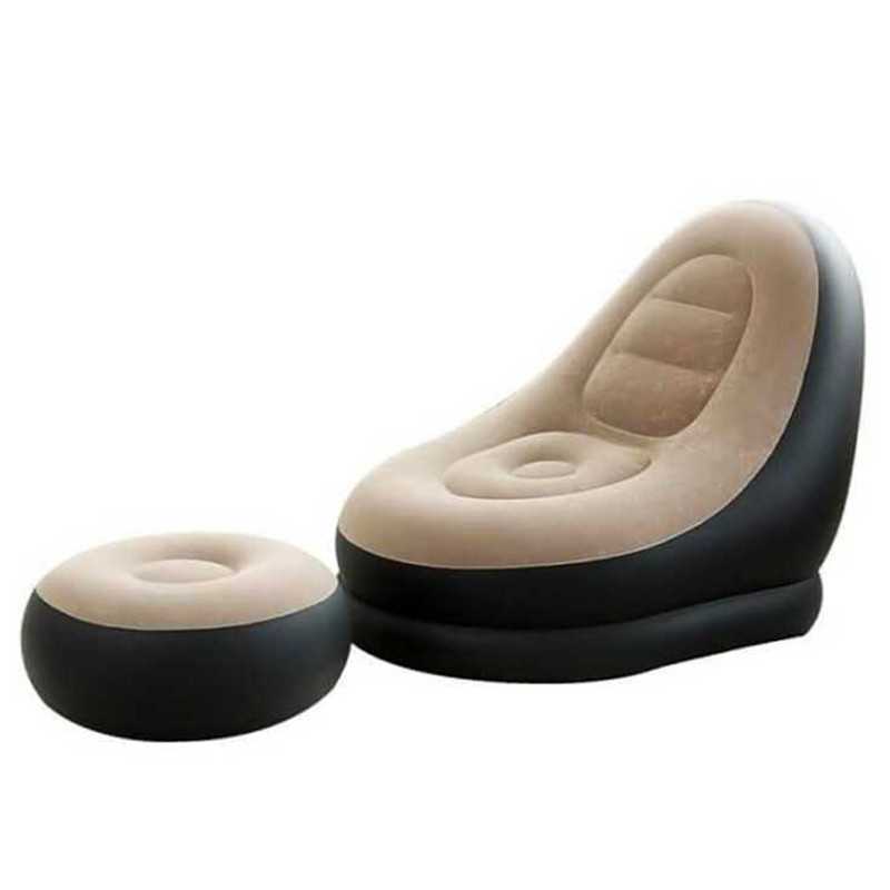 Φουσκωτή Πολυθρόνα 116cm με υποπόδιο FX-4027 Μπεζ