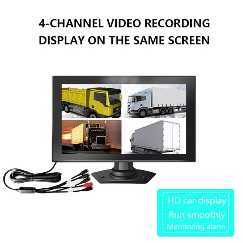 Οθόνη παρακολούθησης φορτηγού 4 καμερών με AI και εγγραφή – XD2406