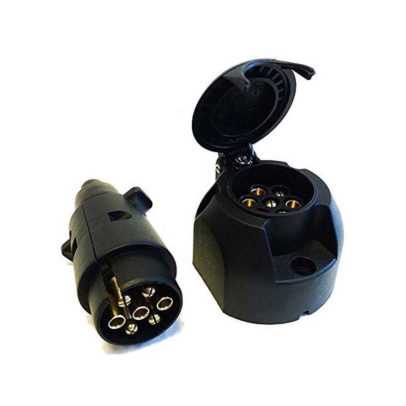 Σετ πρίζας κοτσαδόρου αρσενικό-θηλυκό 7 πιν πλαστικό JN-2789-82 για τρέιλερ και οχήματα