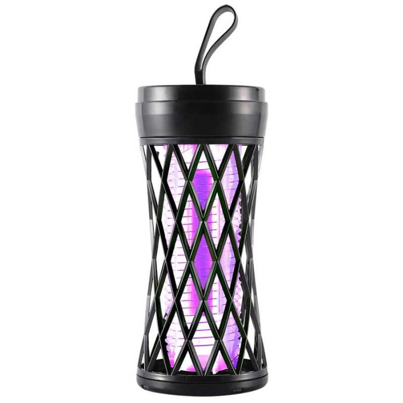 Φορητή ασύρματη κρεμαστή λάμπα με υπεριώδες φως Εξωτερικού χώρου παγίδευσης εντόμων 5W ZH-53363 Μαύρο/Γκρι