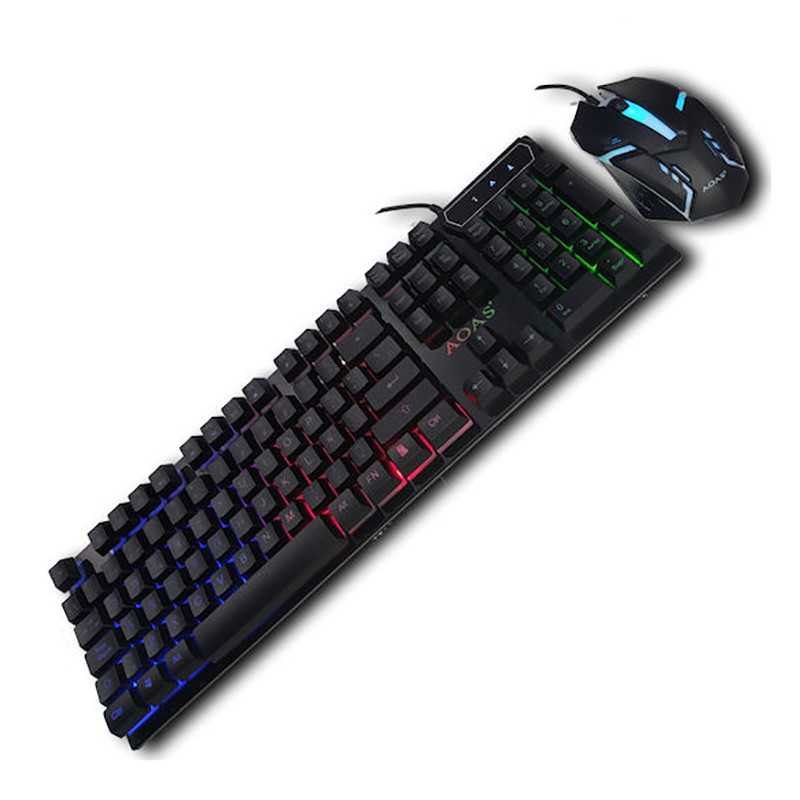 Ενσύρματο σετ Πληκτρολόγιο και Ποντίκι με LED Φώς M-300