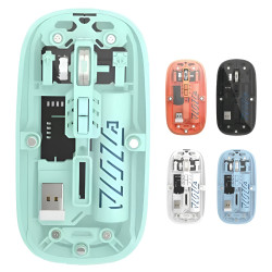 Ασύρματο επαναφορτιζόμενο ποντίκι H/Y W008 Μαύρο, γκρι, λευκό, μπλε