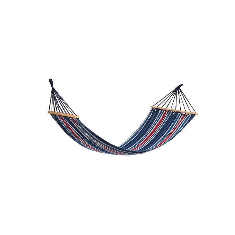 Αιώρα μονή καμβά με ράβδους 200x80cm Κόκκινο-Μπλε